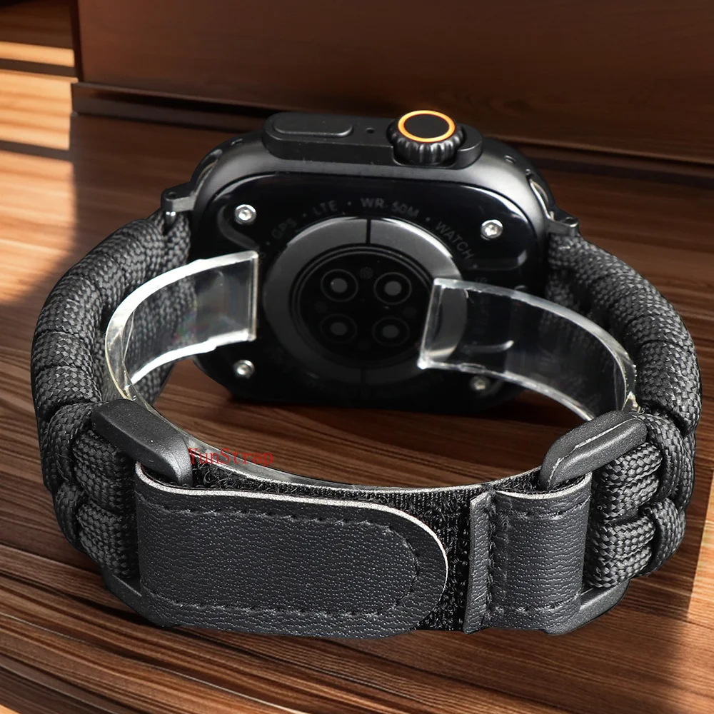 Weaving Umbrella Rope Outdoor Band for Apple Watch 49mm 46mm 45mm 44/42/41/40mm Strap iWatch Ultra 2 SE 10 9 8 7 6 5 4 3Bracelet