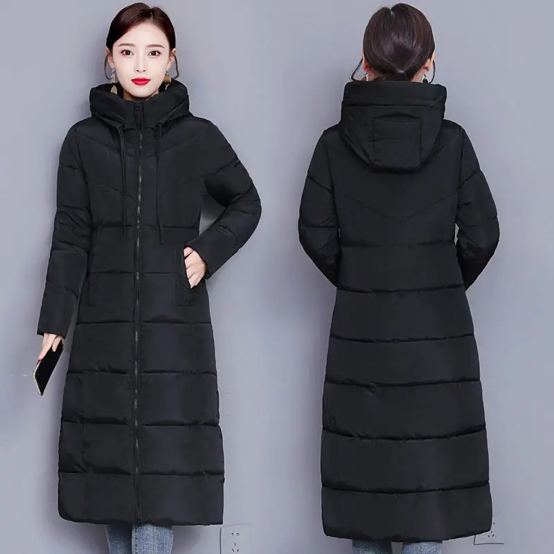 Ladies Fashion Over Knee Length Hooded Coat Women Winter Jacket Girls Casual Beautiful Warm Outerwear Jackets Female Clothes