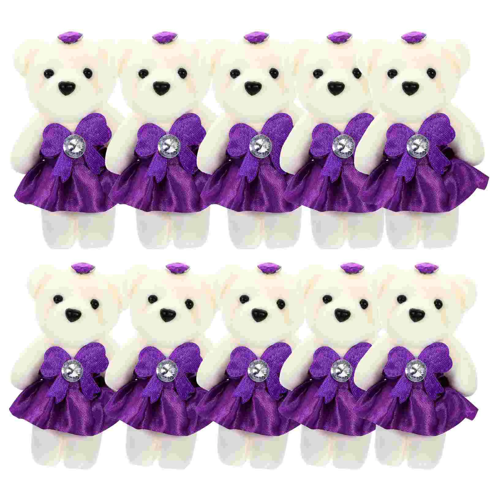 10 Pcs Bouquet Decoration Plush Bear Dolls Comfortable Stuffed Animal Toy Wedding Car Foam Bears Adorable Gift Valentine Day