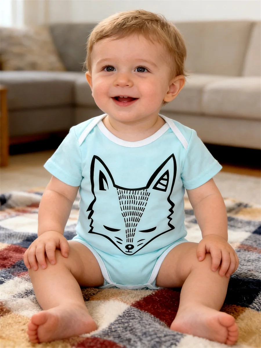 

Детские боди с милым принтом животных, комбинезон с коротким рукавом, летняя одежда для младенцев и малышей 2026
