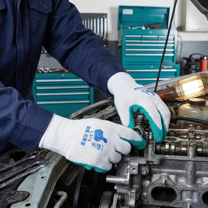 

2 Pairs Waterproof Coated Rubber Nitrile Gloves Home Improvement Durable Labor Protective Construction Gloves Tools