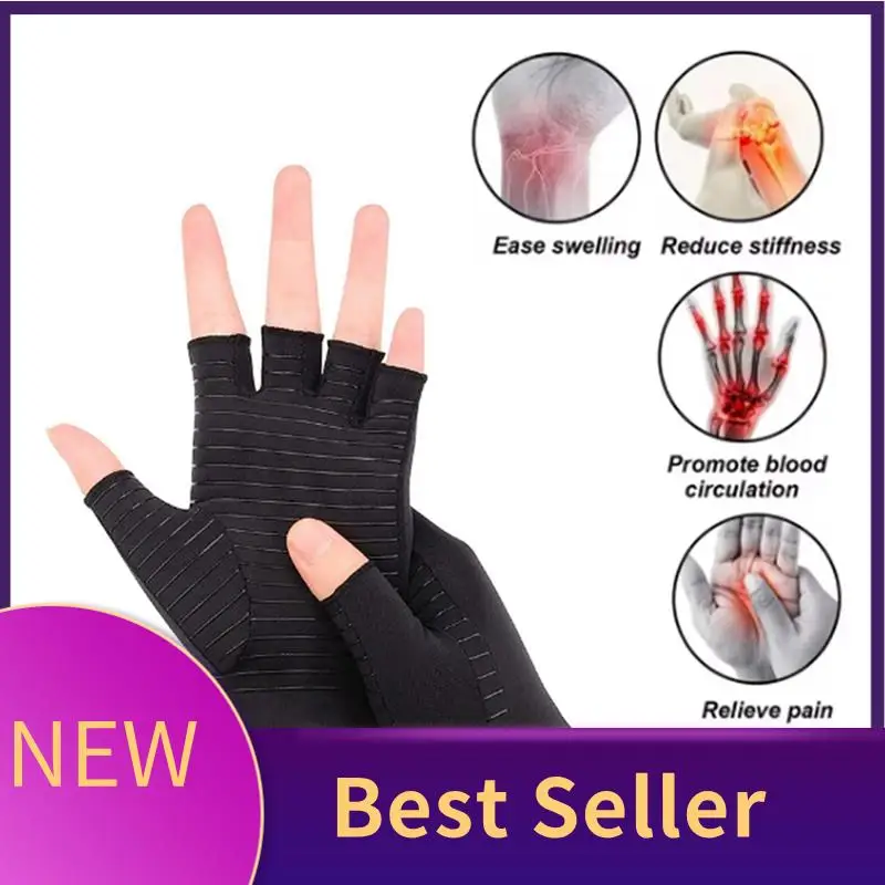 

HFES Arthritis Gloves Hand Support Wrist Brace For Swelling - Fingerless Compression Gloves Wrist Pain Support Women Men