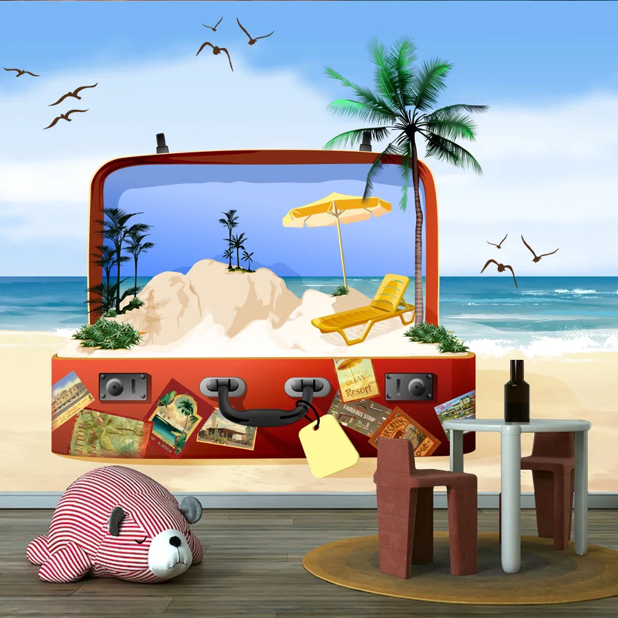 

Custom Peel and Stick Wallpaper for Living Room Decoration Wall Art Papers Home Decor Beach Seascape Walls Renovation Bed Mural