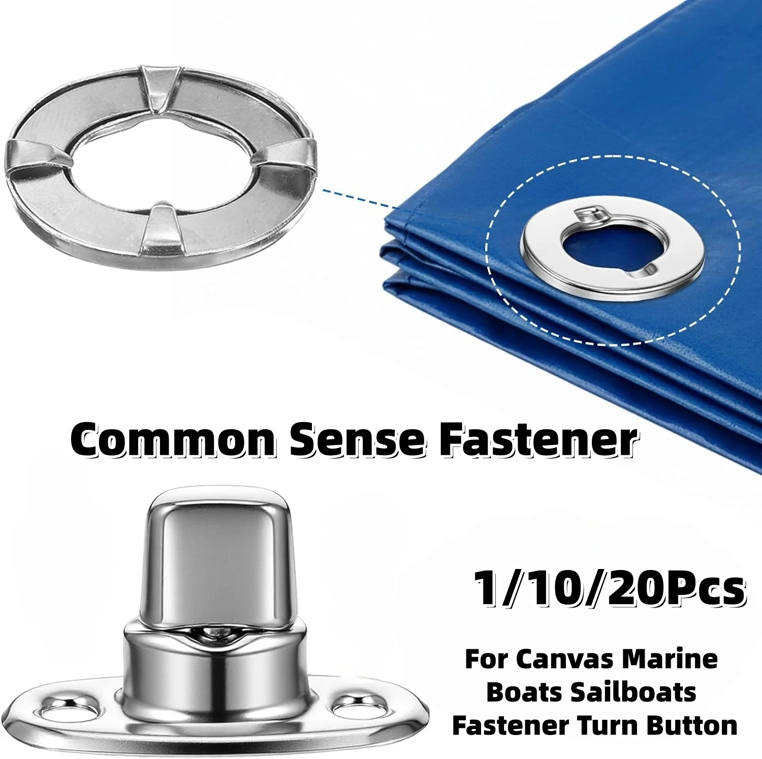 1/10/20Pcs Grade Twist Lock Fasteners Turn Button With Eyelet Stud Marine Grade Twist Lock Fasteners For RV Marine Boat