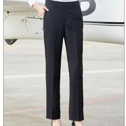 Pantalones rectos con bolsillos y cremallera para mujer, PantalÃģn ajustado de retazos medio, Color sÃģlido, informal, elegante, a la moda, primavera y otoÃąo