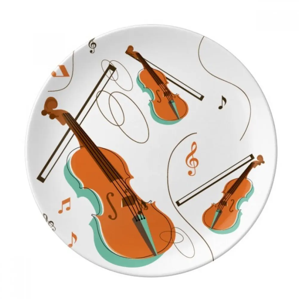 Guitar Bone China Plate Chic Music Piano Ceramic Decorative Plates Craft for Home Office Wall Dinner Decor with Display Stand