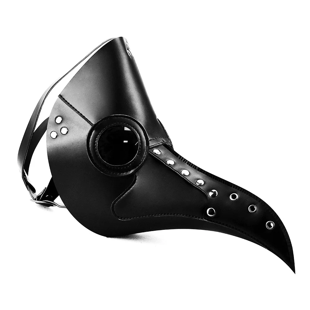 Funny Latex Steampunk Plague Doctor Bird Mask Cosplay Long Nose Halloween Masquerade Costume Props