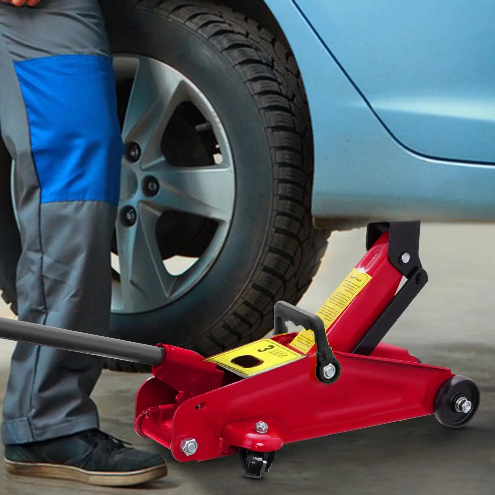 Gato hidráulico para carro, ferramentas de reparo de 3 toneladas para nivelar pneus de montagem de trailer, motor offroad, motocicleta, garagem, viagem