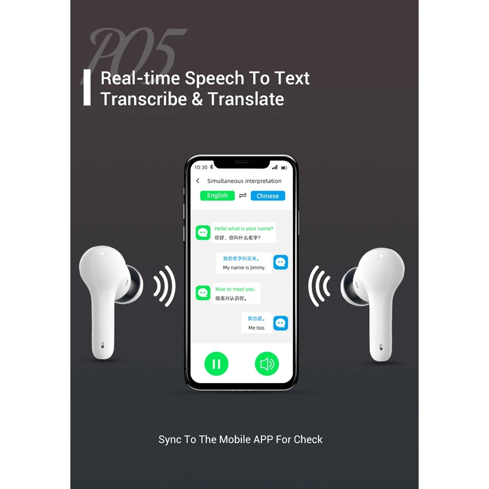 

【HAPPYH】M6 Translation Headphones 127 Languages Instant Translate Smart Voice Translator Wireless Bluetooth Translator Earphone