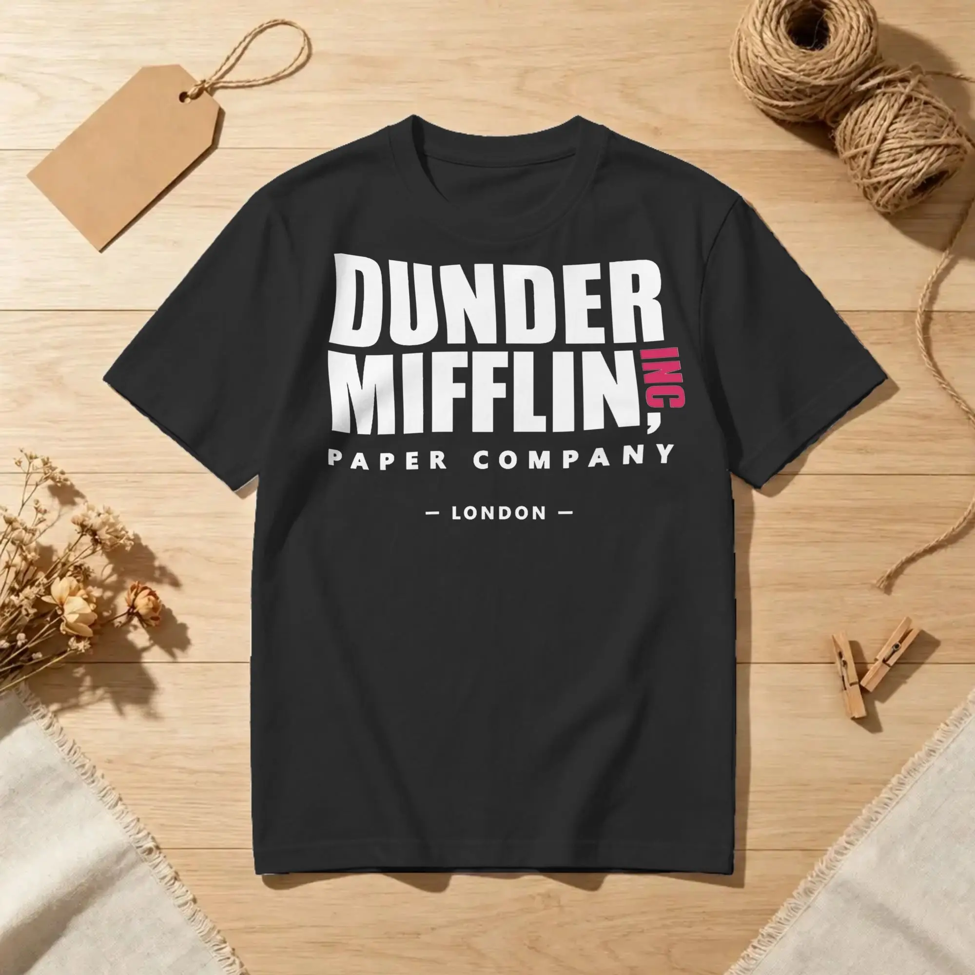 T-Shirts The Dunder Mifflin London Leisure Cotton Tee Shirt Short Sleeve The Office Paper Company T Shirt Round Collar Clothing