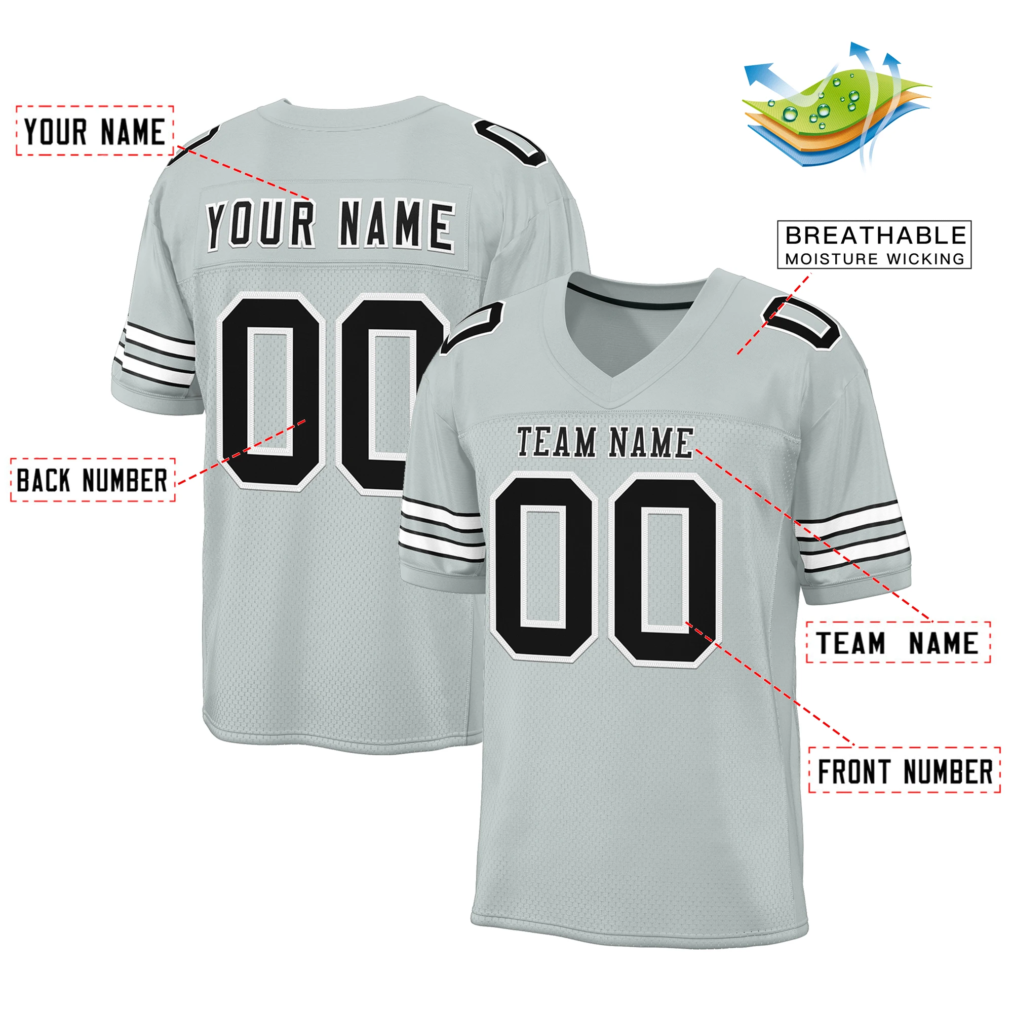 Custom Football Jersey Sublimation Personalized Printed Name Number Short Sleeve Football Uniform for Adult Youth