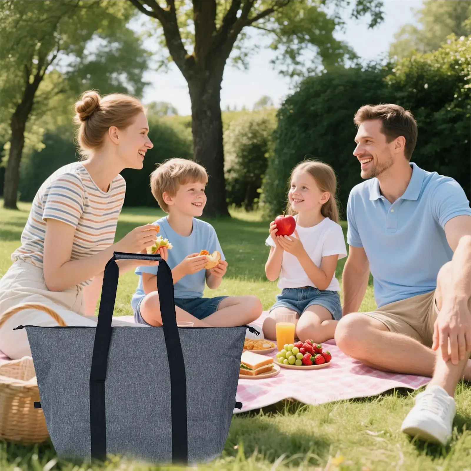 Oxford Tuch EVA Thermische Tasche Große Kapazität Verdickte Wärmedämmung Mittagessen Tasche Tragbare Falten Outdoor Picknick Eis Tasche – Detail 6
