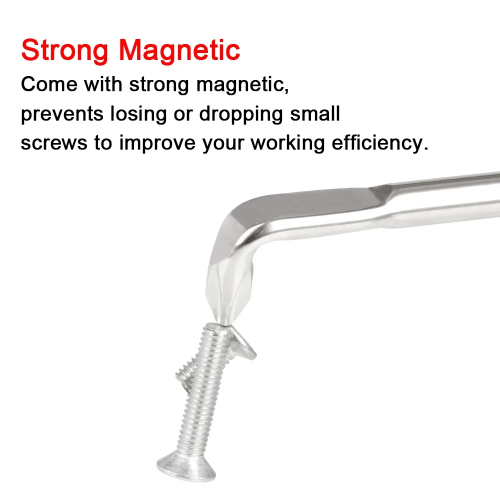 3pcs L Type Double End Screwdriver Bit Set Magnetic 6PH2 5PH1 SL6 Phillips Slotted Screwdriver Bits Hand Tool