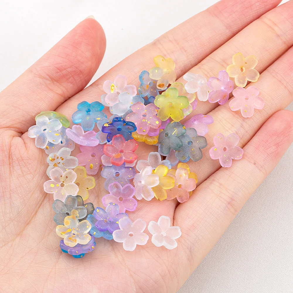 5g Bunte Blumen-Acryl-Abstandshalterperlen, Blumenperlenkappen für DIY-Ohrringe, Halsketten, Schmuckherstellung, Dekoration, Kleidungsperlen – Detail 5