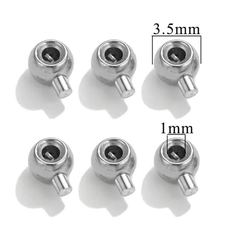 20 Stück Edelstahl-Positionierungsstopper-Abstandshalter Crimp-Endperlen für Schmuckherstellung DIY Crimp-Snap-Armband-Endverschlüsse – Detail 1