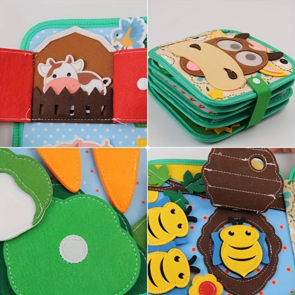 كتاب قصص تعليمي لحيوانات المزرعة والفواكه التفاعلية، لعبة تعلم السفر للنشاط الحسي للأطفال الصغار من سن 3 إلى 6 سنوات #4