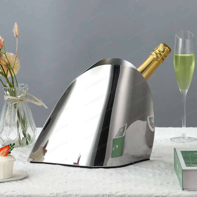 European light luxury decorative ice bucket, one acre and three points of stainless steel champagne bucket