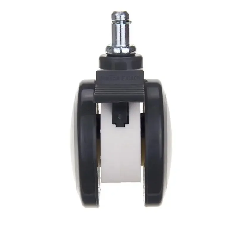 4PCS 3 Inch PU Dual Wheel Casters with Brake & 11x20mm Socket Plug, Nylon Swivel Medical Casters, Quiet Hospital Equipment Wheel