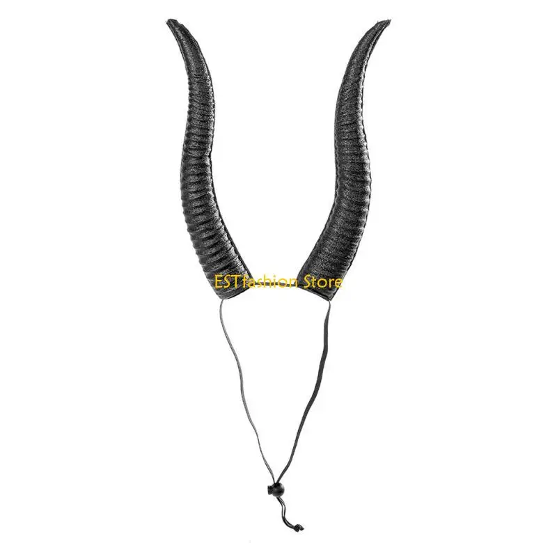 Y5GC Women Sheep Horn Headdress Adjustable Headbands for Halloween Party Christmas for Creative Carnival Hair Accessories