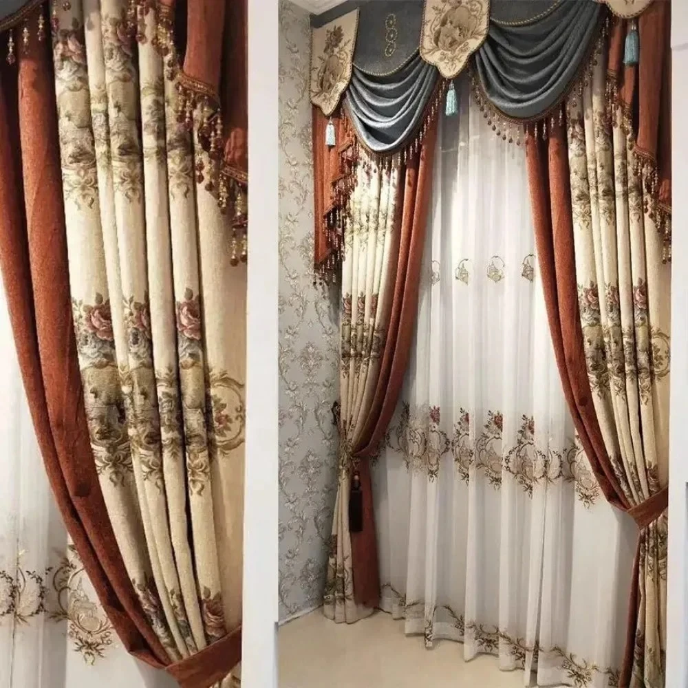 Luxurious jacquard fabric curtains for the living room, dining room and bedroom are elegant, luxurious and exquisite