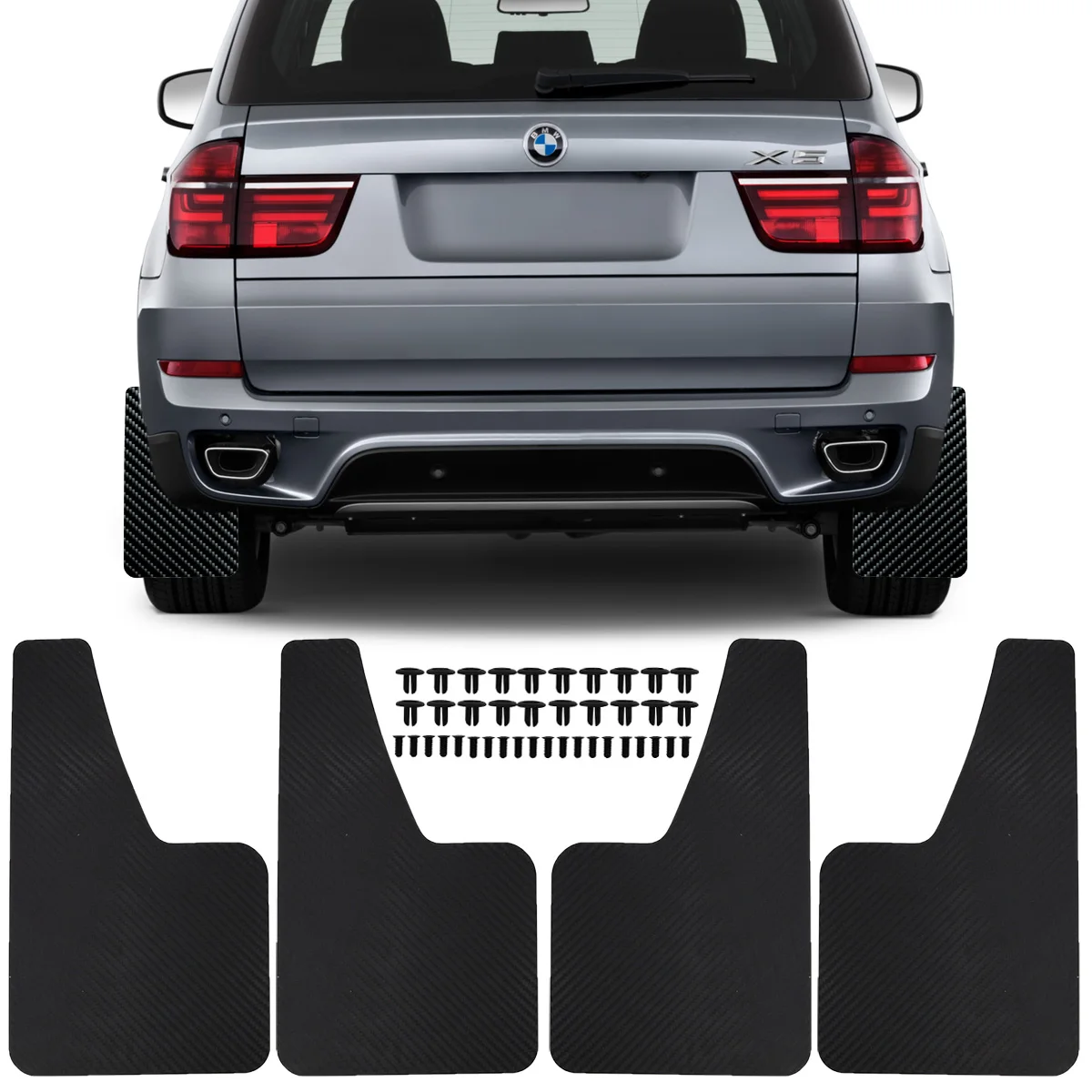 Mud Flaps Splash Guards for BMW X1 X2 X3 E83 F25 G01 iX3 X4 F26 G02 X5 E53 E70 F15 F85 G05 G18 X5 X7 G07 M Sport iX Performance