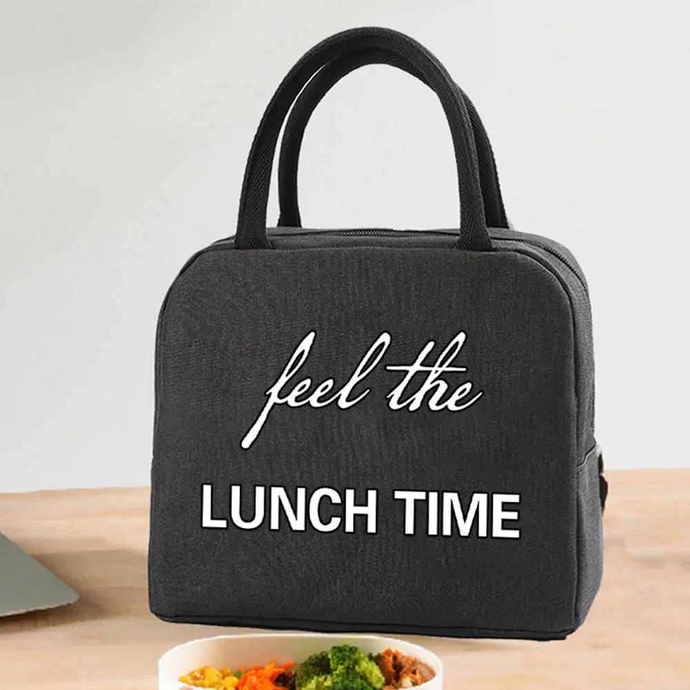 Bolsa de almuerzo térmica de lona, bolsos de mano para mujer, bolsa para Picnics, viajes de oficina, niños, escuela, enfermera, organizador estampado, bolsas de almacenamiento para compras