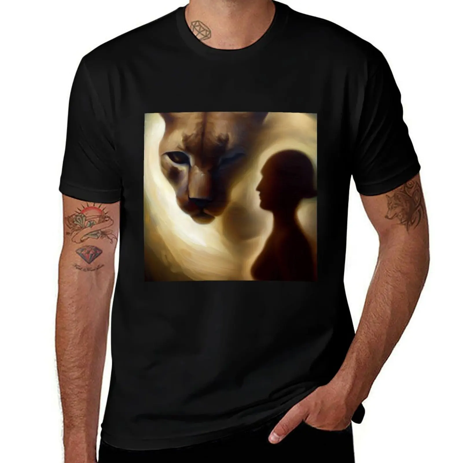 Spirit Animal Cougar 1 T-Shirt Short sleeve tee kawaii clothes mens t shirts top quality