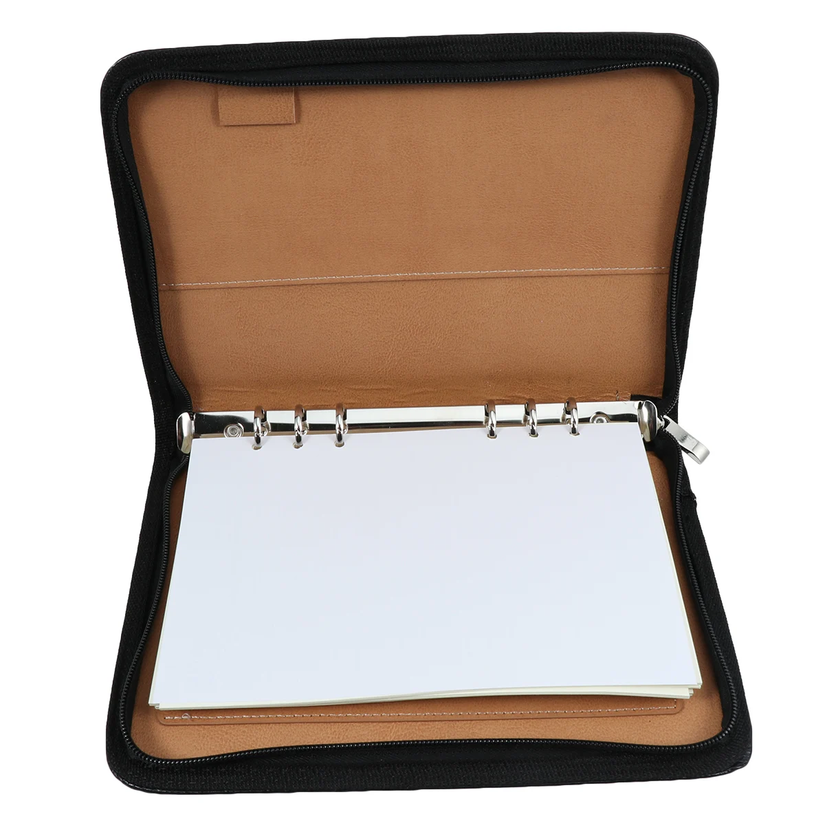 Calculator Notebook A6 Zipper Organizer Faux Business Travel Agenda Manager With Pen Loop Card Pockets