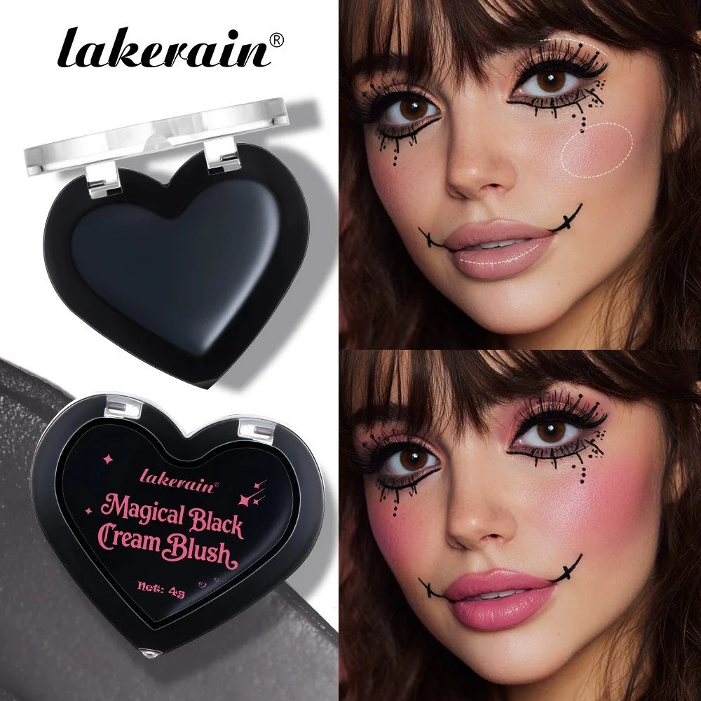 บลัชออนเปลี่ยนสีแบล็คฮาร์ท - ครีมสีดำคุณภาพสูง กลิ่นองุ่น และเปลี่ยนสีตามอุณหภูมิ เหมาะสำหรับงานปาร์ตี้ คอสเพลย์ และฮาโลวีน