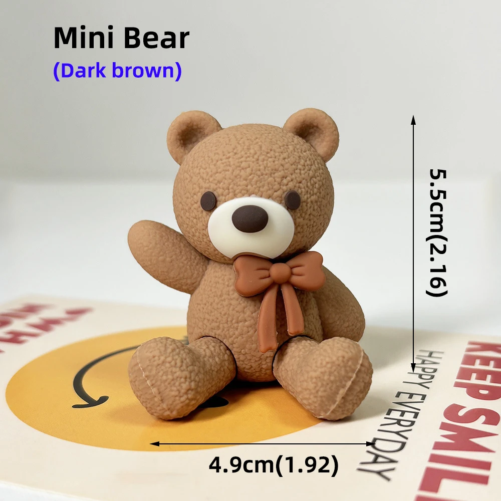 Niedlicher 3D brauner Bären-Kuchenaufsatz mit Schleife für Valentinstag, Geburtstag, Babyparty, Jungen, Mädchen, Jubiläum, Party, Kuchendekoration, Zubehör – Detail 7