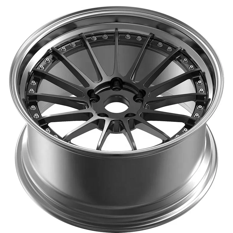 Custom 2 Piece Forged Wheels  17 18 19 Inch High Polished Spokes Passenger Car Alloy Wheel Forged Rim