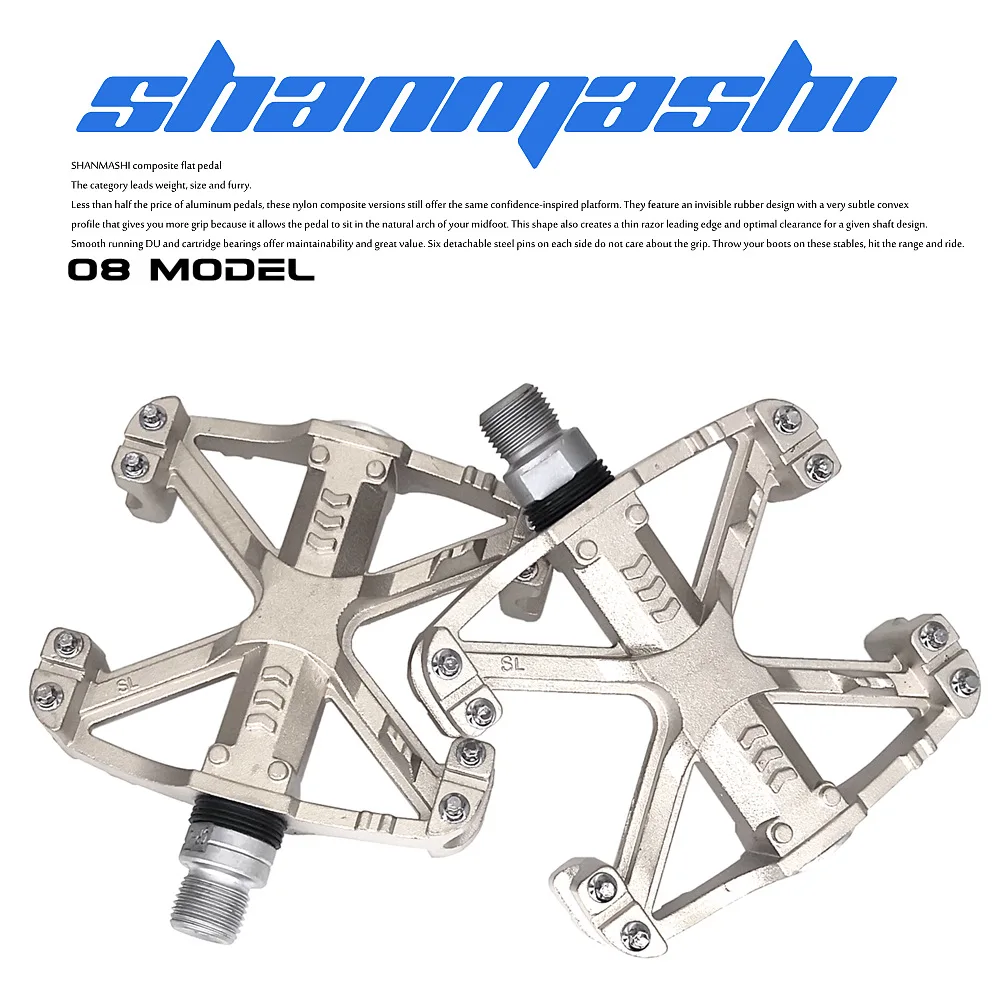 

08 Bicycle high-strength bearing pedals, mountain bike Pelin pedals, flat wide pedals