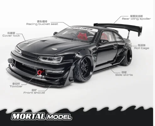 

Коллекционная масштабная модель автомобиля Mortal 1/64 S14 GT-SPEC V1 SEIIJI OOKAWARA Diecast Bryanlivery, подарок