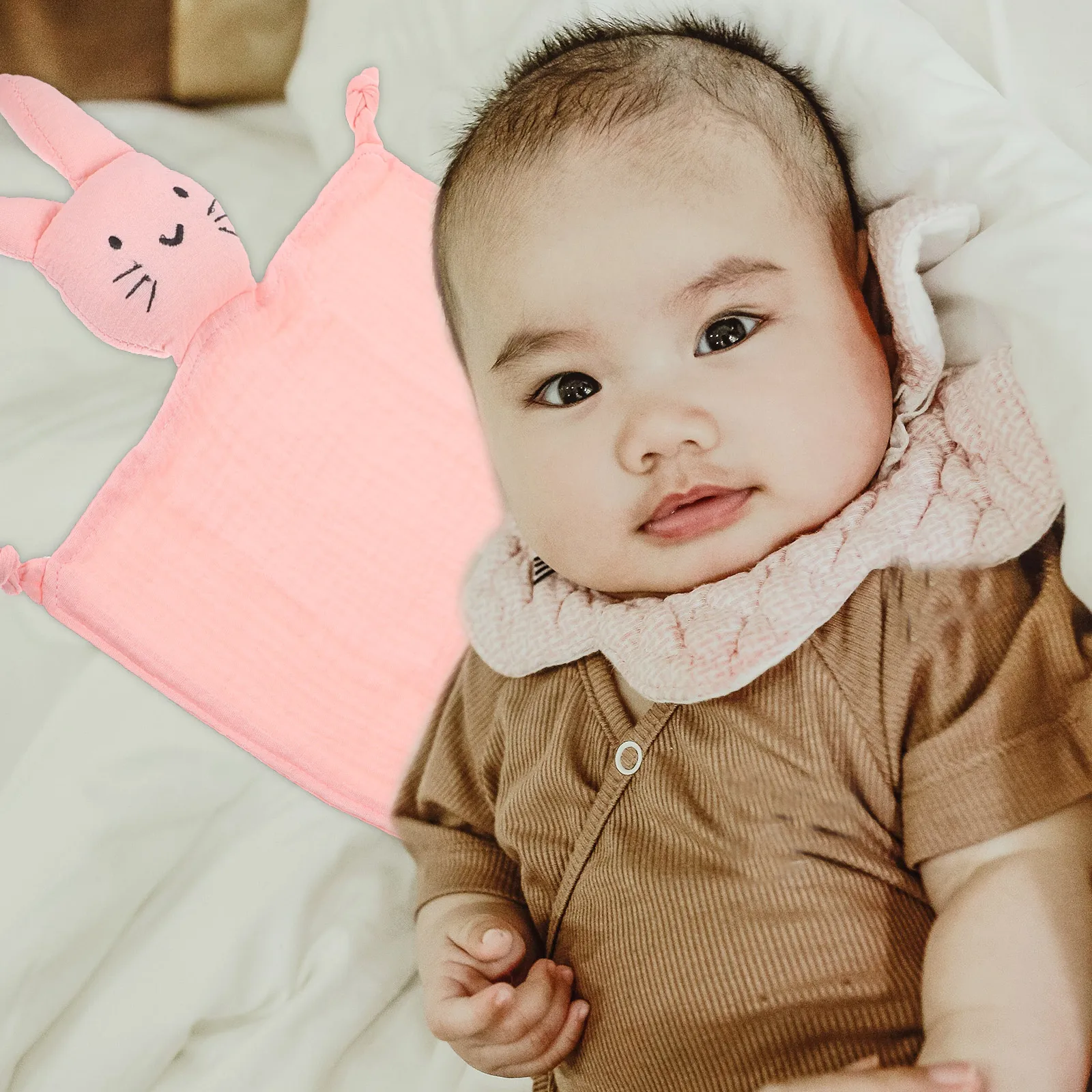 

Soothing Towel Baby Blanket Soft Design Pink Newborn Toddler Snuggle Comforter Small Saliva Cloth Practical