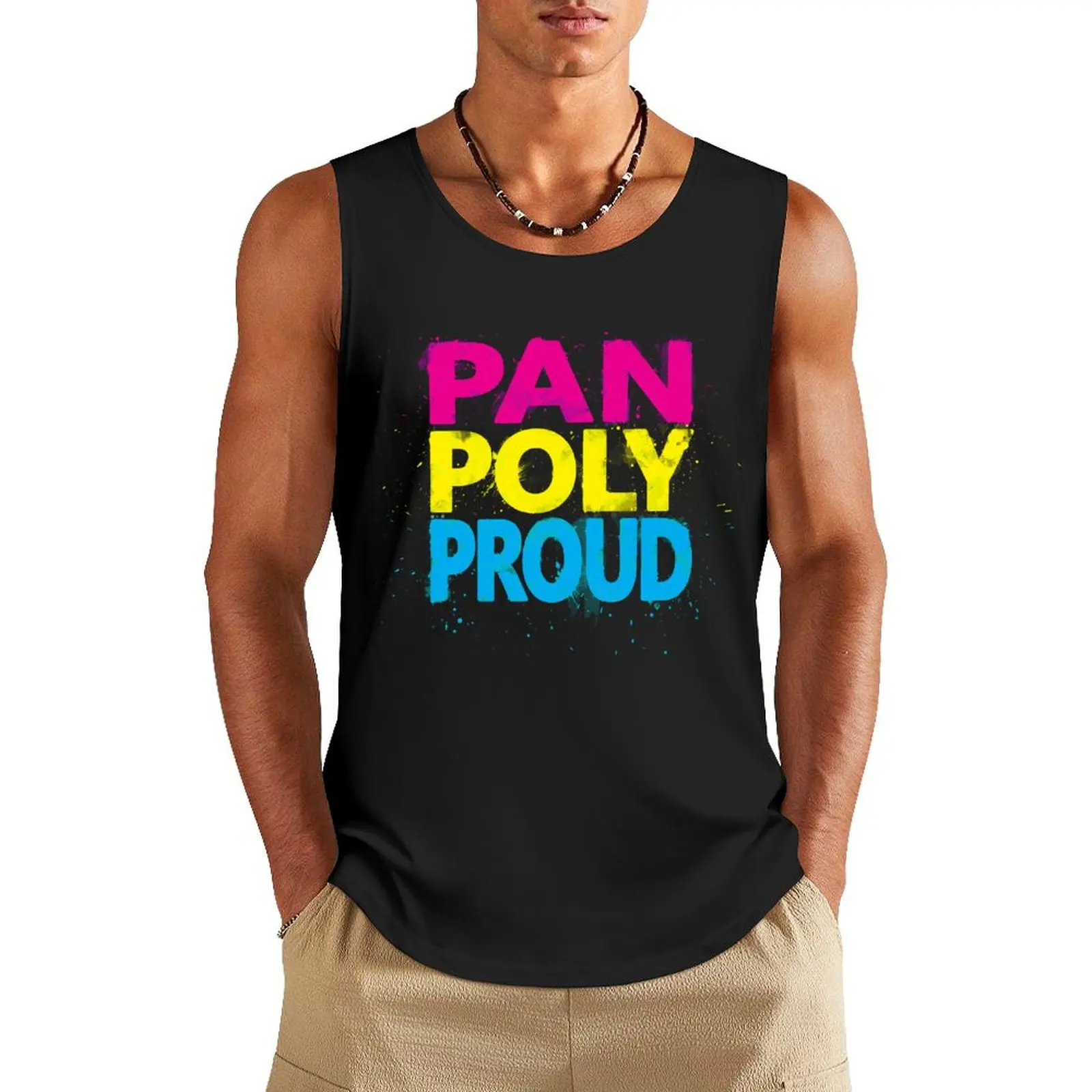 

Pan Poly Proud - Flag Colors Tank Top anime clothes sleeveless vest men