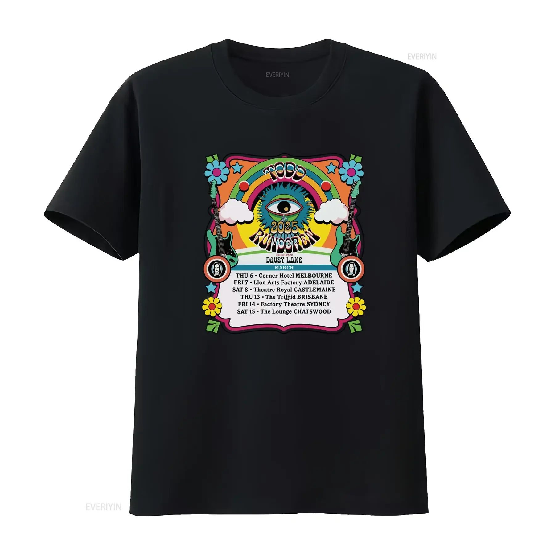 Todd Rundgren Tour 2025 March T Shirt Full Size S 5XL Rock Concert  vintage Washed Soft Comfortable Casual Unisex homme