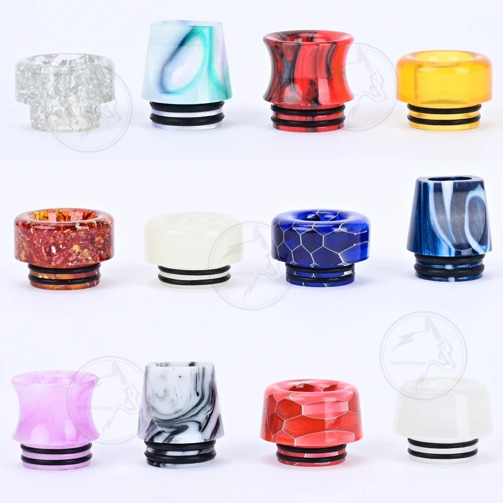 12pcs wolfcoolvape 810 Resin Drip Tips Random Color Wide Bore Mouthpieces for RDA RTA RDTA Vape Atomizers & Tanks