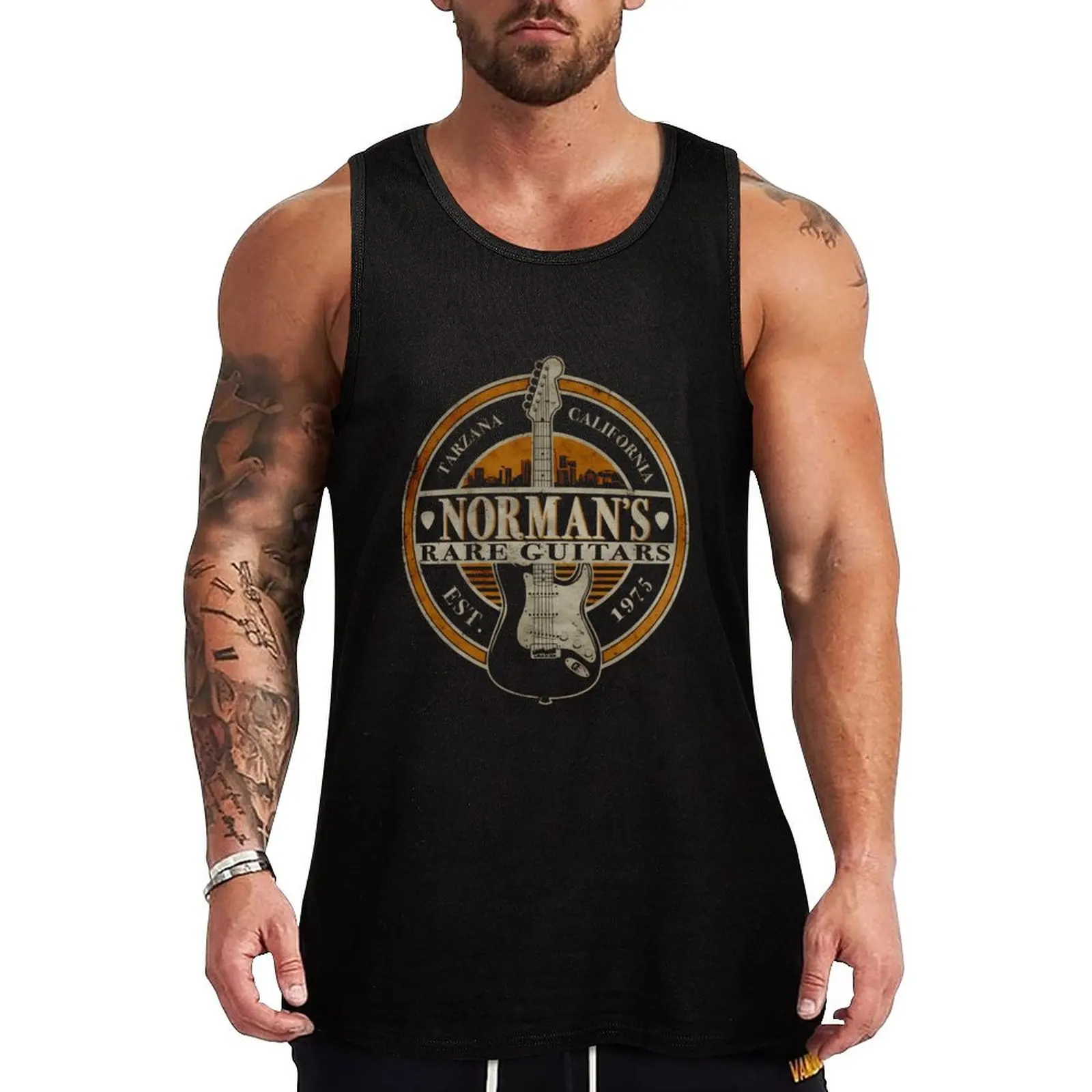 

Norman S Rare Guitars Tank Top Men's summer t-shirt Gym T-shirts for men gym shirt men