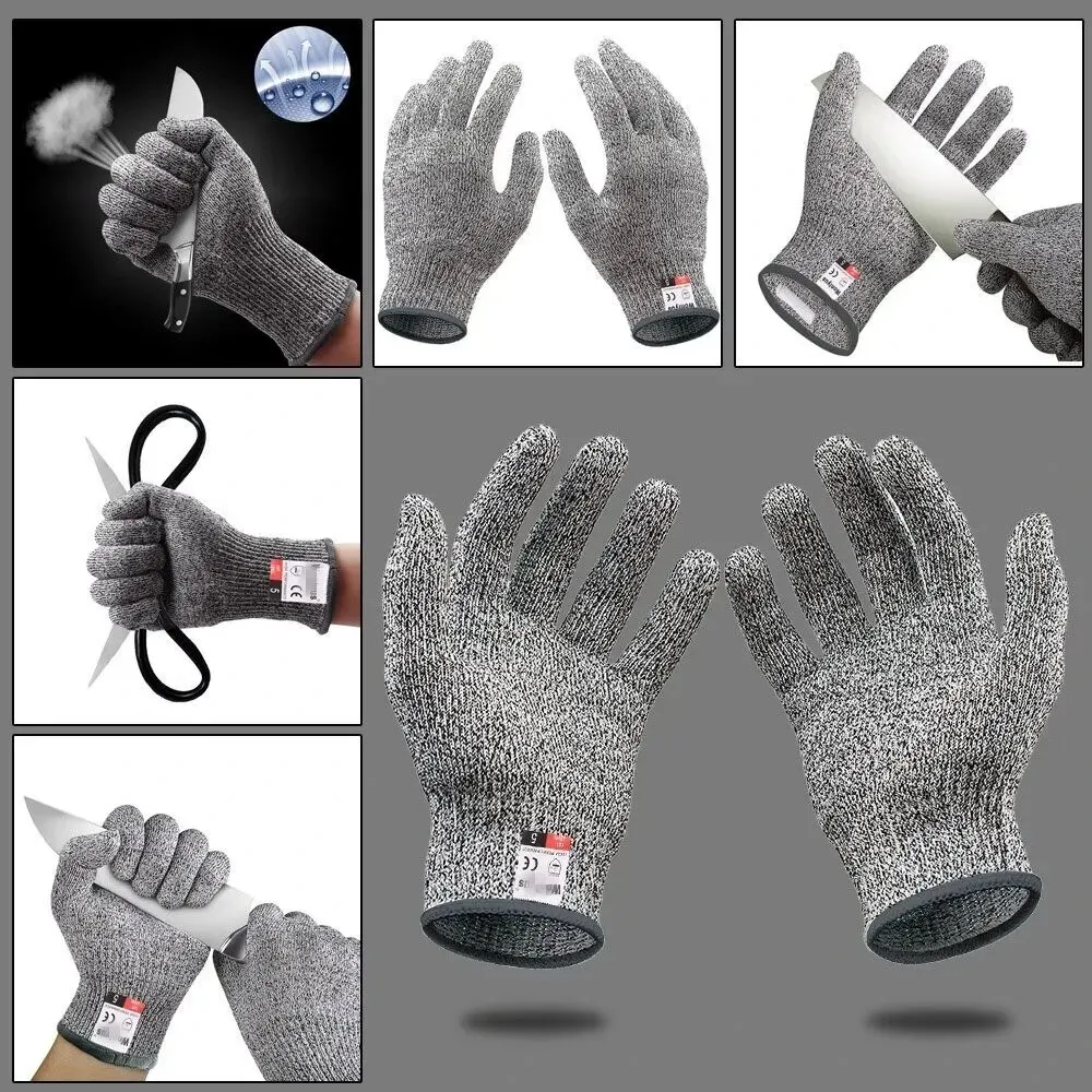 10 Pairs of Grade 5 Anti-cutting Gloves Kitchen HPPE Anti-scratch Glass Cutting Safely Protects Gardeners