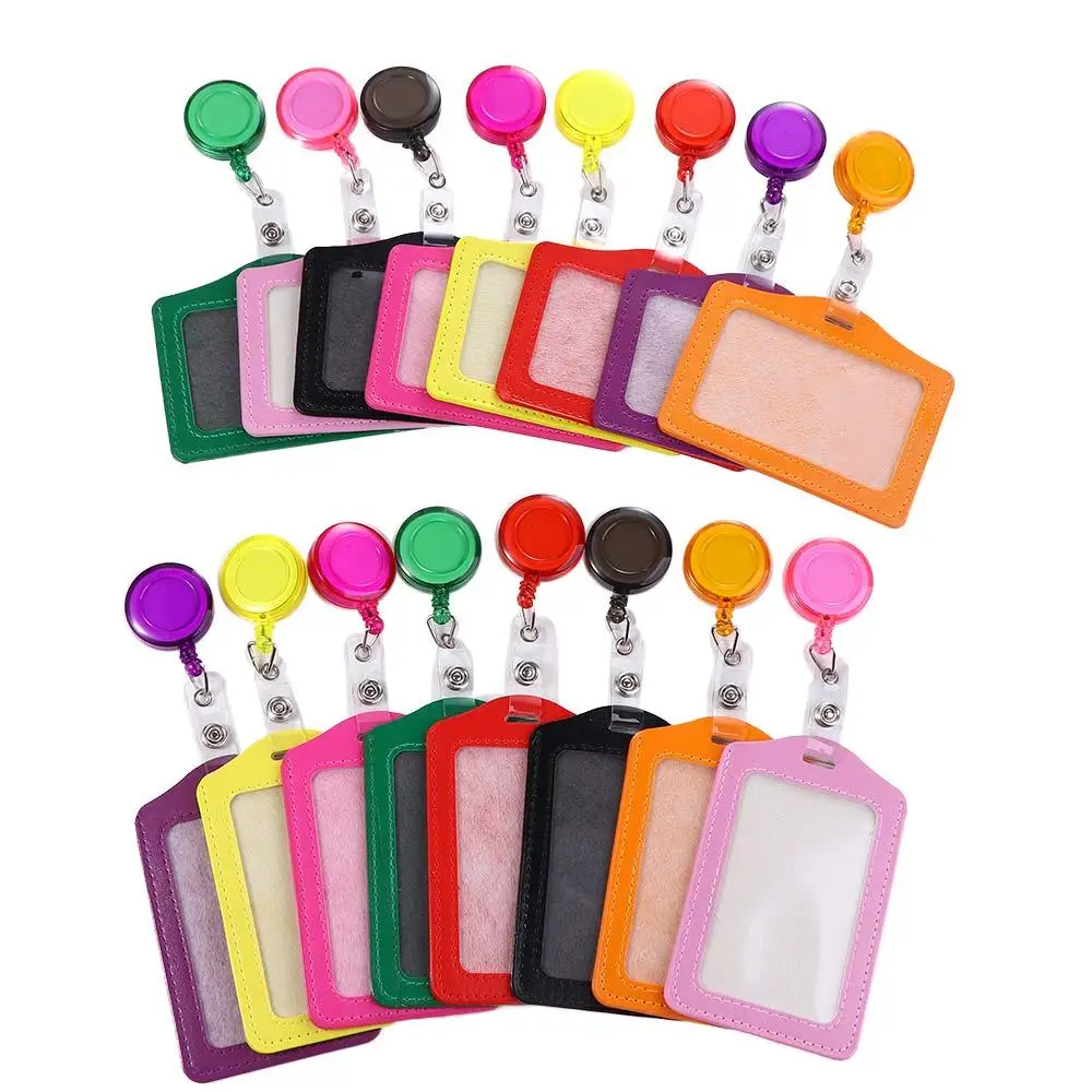 Supplies Retractable Pull Badge Holder Bus Card Holder Credit Cards Protector Transparent Card Cover Student Card Sleeves