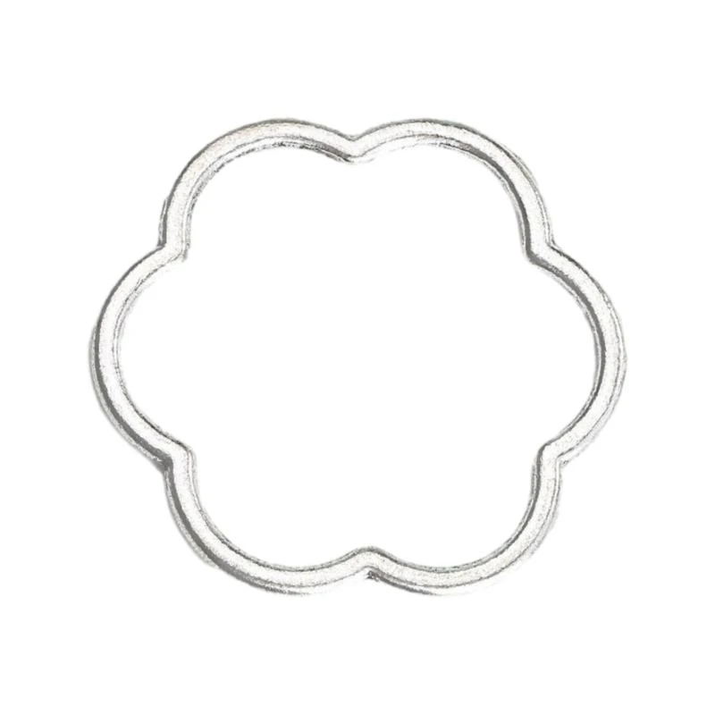 

E21F Silver Necklace Retro Irregular Flower Charm for DIY Earring Necklace Hollow Flower Beads Jewelry Making Craft