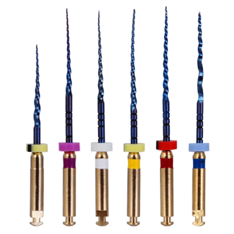 

6Pcs Dental Endodontic Engine Use NiTi Rotary Heat Activated Files Reciprocating Endodontic Root Canal Files 25mm