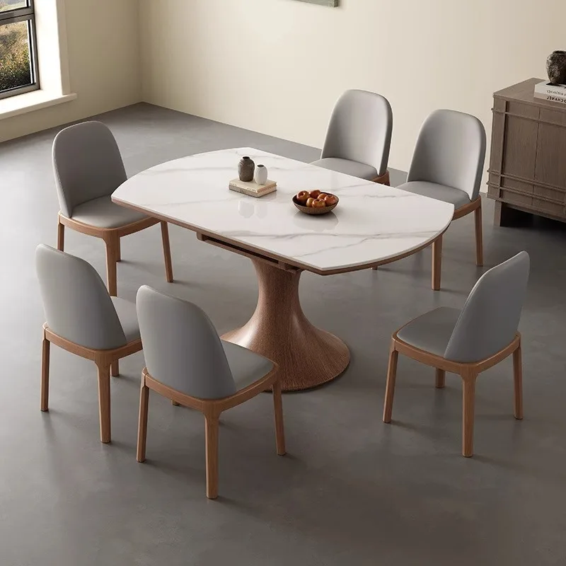 

Medieval French retro rock slab solid wood dining table