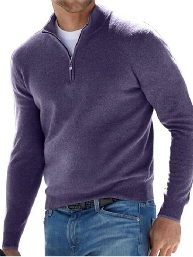 

Мужской трикотажный джемпер с длинным рукавом, осенне-зимний, свободного кроя, однотонный, из тонкой пряжи, длина рукава 7/8