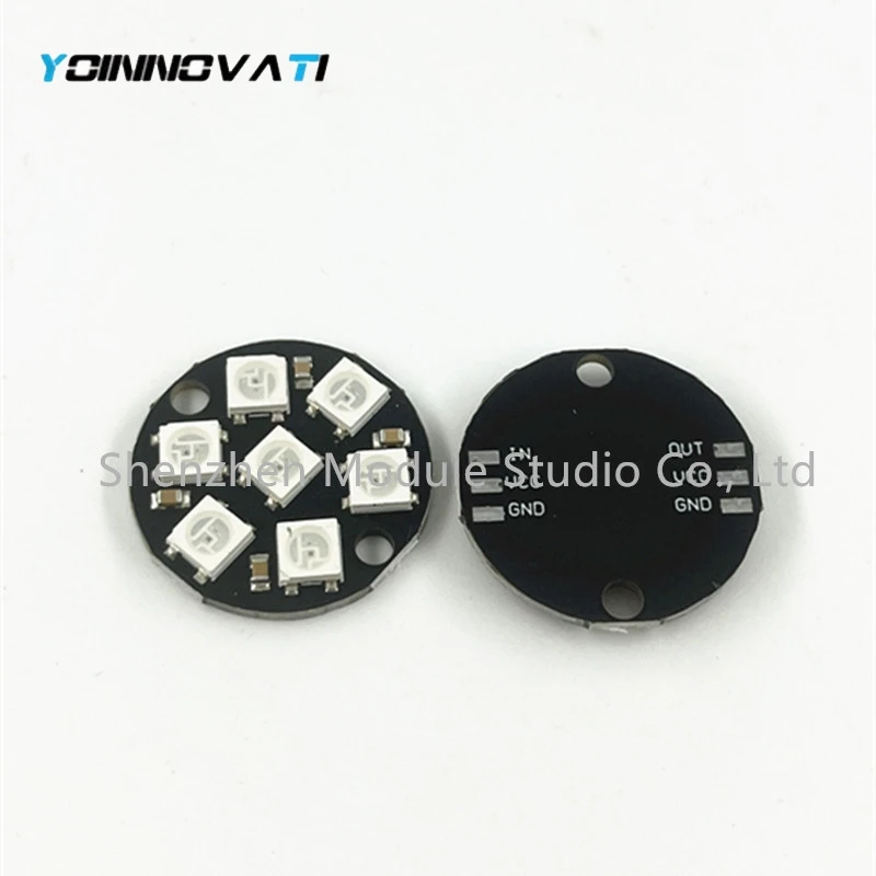 1pcs 7-bit WS2812 5050 RGB LED with Built-in Full-color Driver Color Light Circular Development Board