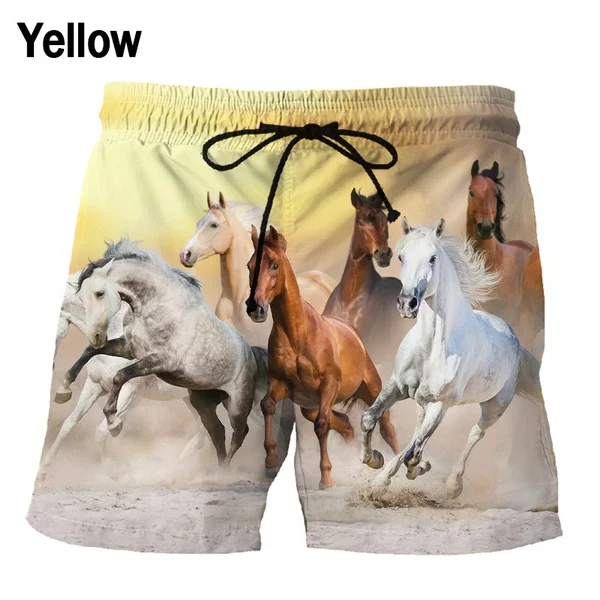 New Fashion 3d Horse Racing Print Shorts Cute Funny Animal Creative Casual Beach Shorts