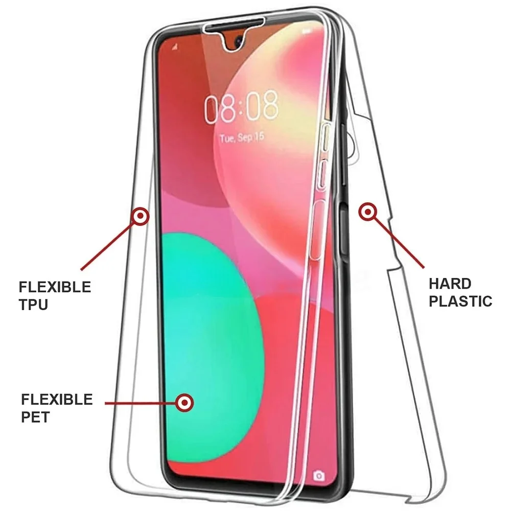 360 Double PC+Silicone Case For Huawei P Smart 2021 2020 2019 P40 Lite P20 P30 Pro P30 Lite Mate 10 20 Lite Pro Full Body Cover