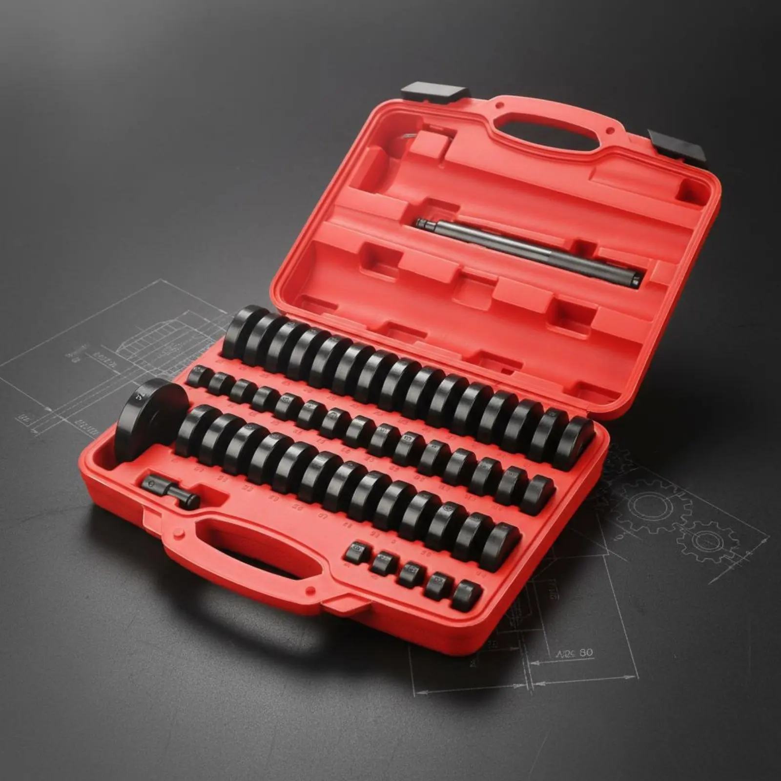 

52 Pieces Bearing Track and Gasket Driver Set Long-Lasting Alloy Construction Bushing Installation Tool Kit Bushing Driver Tool