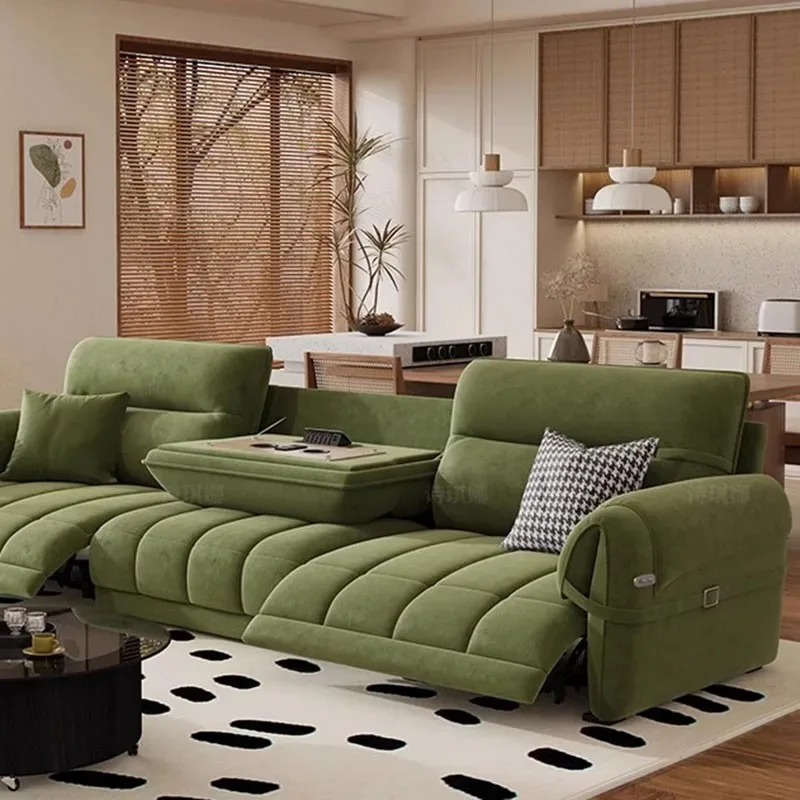 Green European Living Room Sofa Design Extendable Floor Recliner Living Room Sofas Nordic Modern Divano Adhd Home Furniture image 4