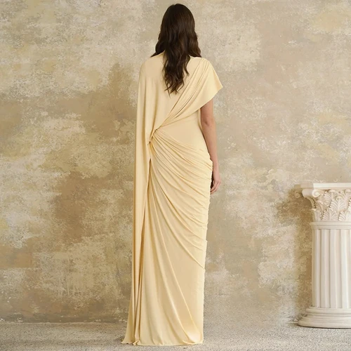 Imagen 2 del producto Vestido de noche moderno فساتmaveraCuello redondo personalizado con capa plisada Vestido de fiesta árabe con pliegues Vestidos formales